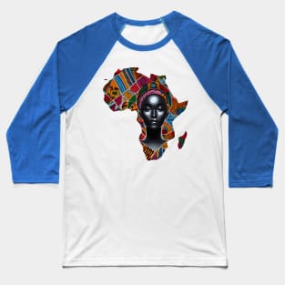 African Map Face Baseball T-Shirt